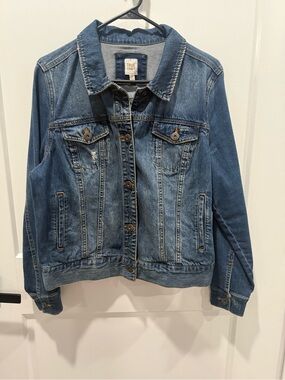 True Craft Women's Dark Blue Denim Jean Jacket 0X / XL